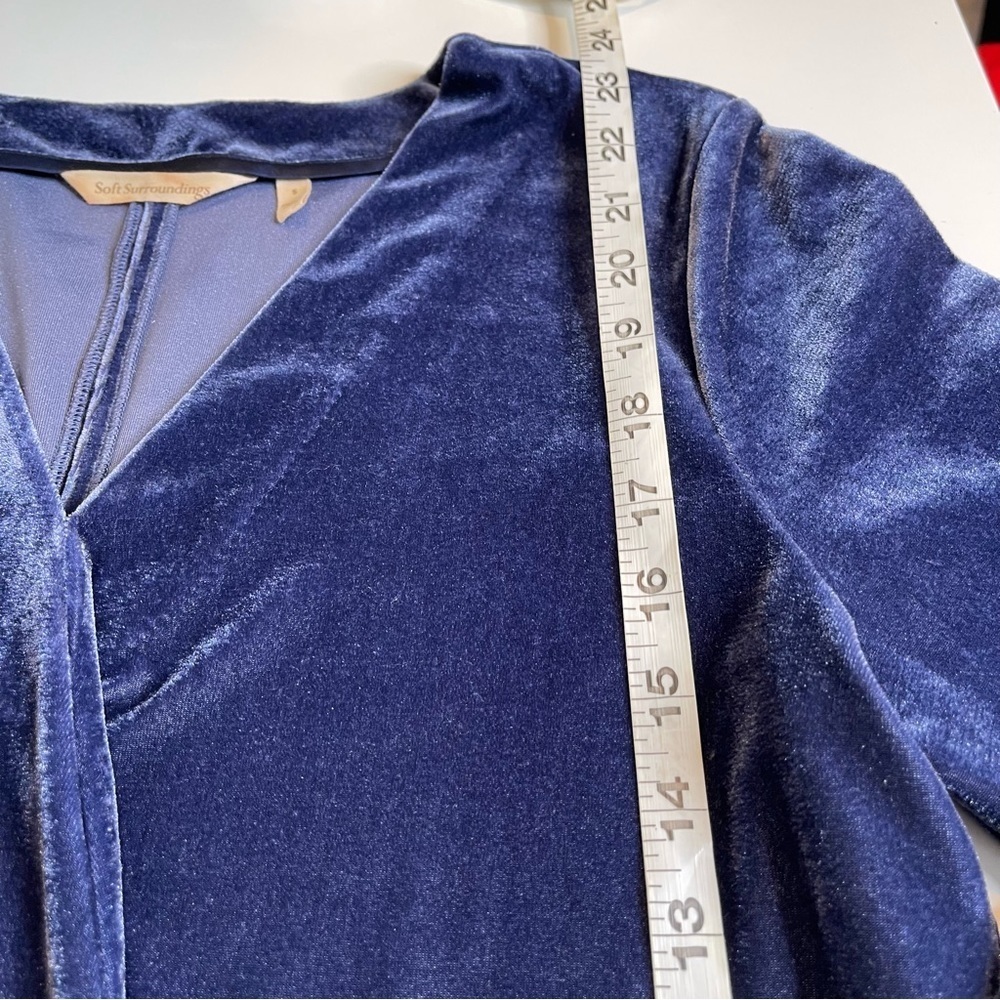 Soft Surroundings Blue Velvet V-Neck Top size s - Picture 8 of 8